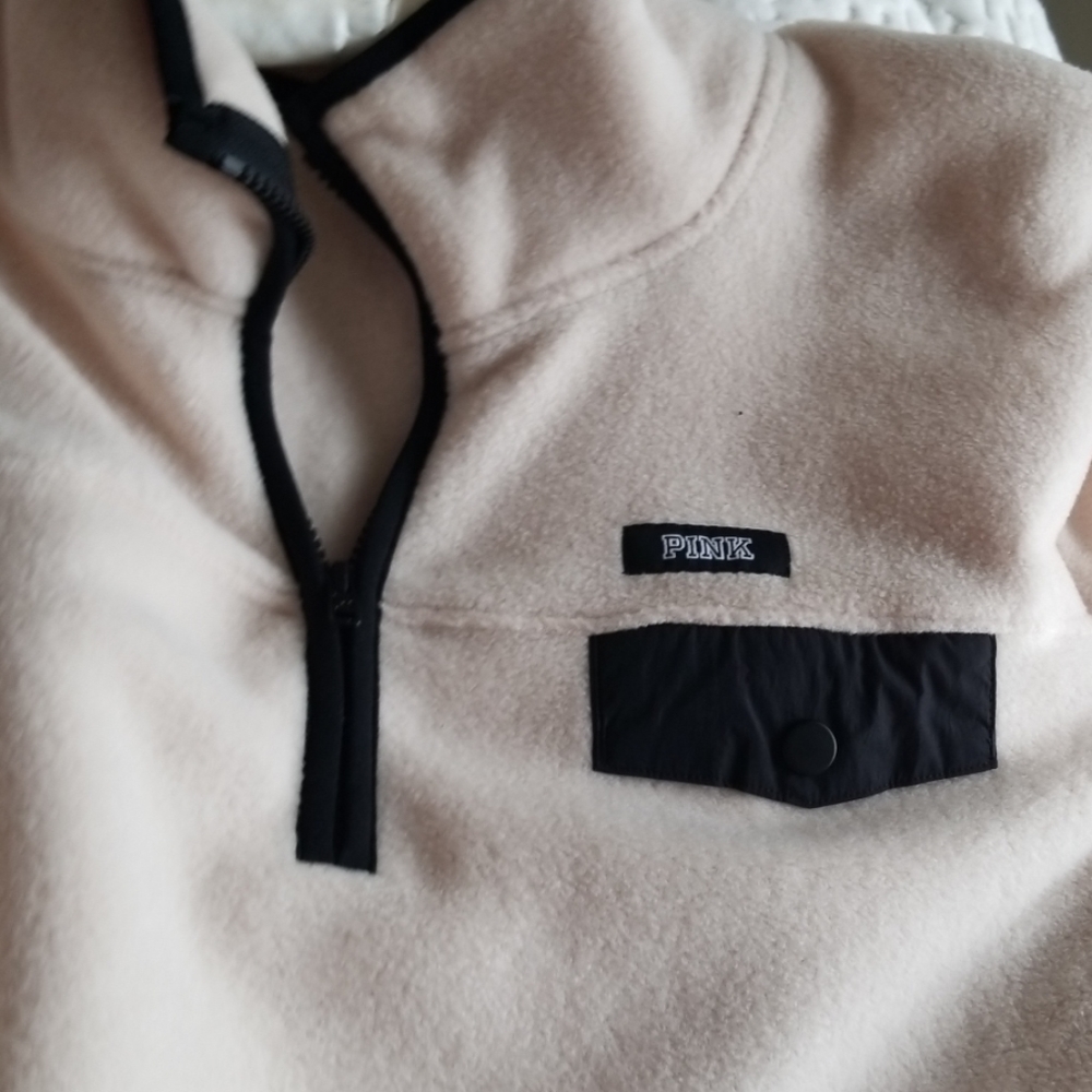 Pink quarter zip sweater size Large